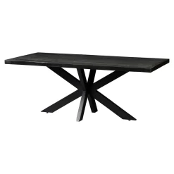 Mangohoutonline Mangohouten Eettafel Memphis Black Rechthoek 180x100 cm Mahom