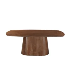 Mangohoutonline Mangohouten Eettafel Nova Deens Ovaal Donkerbruin 180×90 cm Mahom