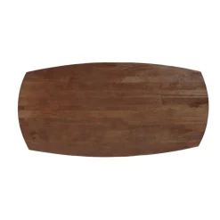 Mangohoutonline Mangohouten Eettafel Nova Deens Ovaal Donkerbruin 180×90 cm Mahom