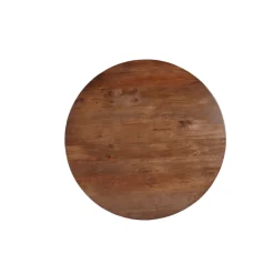 Mangohoutonline Mangohouten Eettafel Nova Rond 110 cm Donkerbruin Mahom