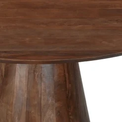 Mangohoutonline Mangohouten Eettafel Nova Rond 150 cm Donkerbruin Mahom