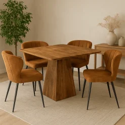 Mangohoutonline Mangohouten Eettafel Nova Vierkant 90x90 cm Mahom