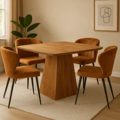 Mangohoutonline Mangohouten Eettafel Nova Vierkant 110x110 cm Mahom