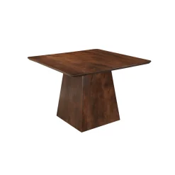Mangohoutonline Mangohouten Eettafel Nova Vierkant 110x110 cm Donkerbruin Mahom