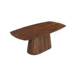 Mangohoutonline Mangohouten Eettafel Nova Deens Ovaal Donkerbruin 240×110 cm Mahom