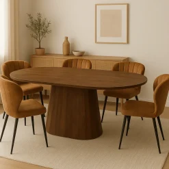 Mangohoutonline Mangohouten Eettafel Nova Capsule Donkerbruin 180×90 cm Mahom