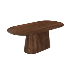 Mangohoutonline Mangohouten Eettafel Nova Capsule Donkerbruin 180×90 cm Mahom