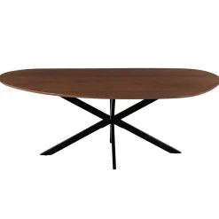 Mangohoutonline Mangohouten Eettafel Organisch Alessia 210x100 cm Walnoot Mahom