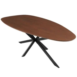 Mangohoutonline Mangohouten Eettafel Organisch Laura 180x90 cm Walnoot Mahom