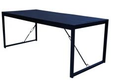 Mangohoutonline Mangohouten Eettafel Phoenix Black Rechthoek 180x90 cm Mahom