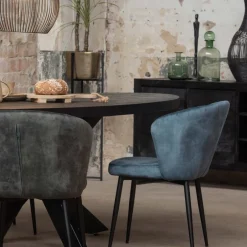 Mangohoutonline Mangohouten Eettafel Tulsa Black Ovaal 180×100 cm Mahom