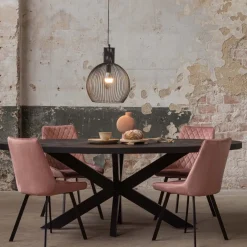 Mangohoutonline Mangohouten Eettafel Tulsa Black Ovaal 300×130 cm Mahom