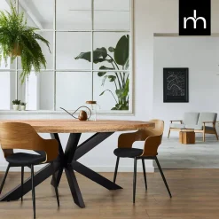 Mangohoutonline Mangohouten Eettafel Tulsa Ovaal 260×120 cm Mahom