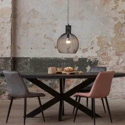 Mangohoutonline Mangohouten Eettafel Tulsa Black Ovaal 260×120 cm Mahom