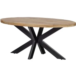 Mangohoutonline Mangohouten Eettafel Tulsa Ovaal 160x90 cm Mahom