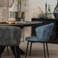 Mangohoutonline Mangohouten Eettafel Tulsa Black Ovaal 160×90 cm Mahom