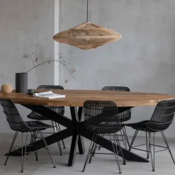 Mangohoutonline Mangohouten Eettafel Tulsa Ovaal 180×100 cm Mahom