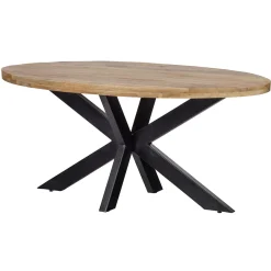 Mangohoutonline Mangohouten Eettafel Tulsa Ovaal 180×100 cm Mahom