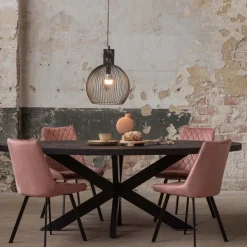 Mangohoutonline Mangohouten Eettafel Tulsa Black Ovaal 240×110 cm Mahom