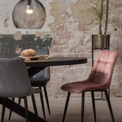 Mangohoutonline Mangohouten Eettafel Tulsa Black Ovaal 220×110 cm Mahom