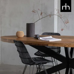 Mangohoutonline Mangohouten Eettafel Tulsa Ovaal 220×110 cm Mahom