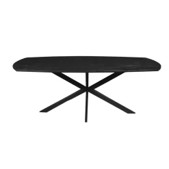 Mangohoutonline Mangohouten Eettafel Vicenza Black Deens Ovaal 180x100 cm Mahom