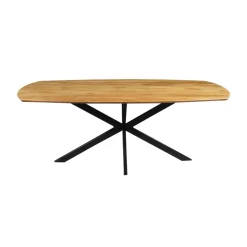 Mangohoutonline Mangohouten Eettafel Vicenza Deens Ovaal 220x110 cm Mahom