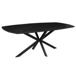 Mangohoutonline Mangohouten Eettafel Vicenza Black Deens Ovaal 160x90 cm Mahom