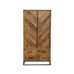 Mangohoutonline Mangohouten Kast Reno 100 cm met 4 lades en 2 deuren Mahom