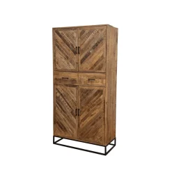Mangohoutonline Mangohouten Kast Reno 100 cm met 2 lades en 4 deuren Mahom