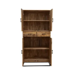 Mangohoutonline Mangohouten Kast Reno 100 cm met 2 lades en 4 deuren Mahom