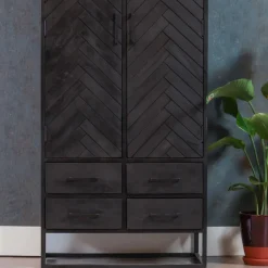 Mangohoutonline Mangohouten Kast Toronto Black 80 cm Mahom