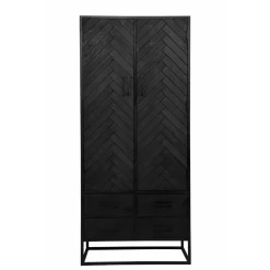 Mangohoutonline Mangohouten Kast Toronto Black 80 cm Mahom