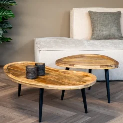 Mangohoutonline Mangohouten Organische Salontafels Mila Mahom - Set van 2