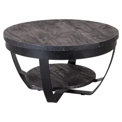 Mangohoutonline Mangohouten Salontafel Bakersfield Black 65 cm Mahom