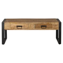 Mangohoutonline Mangohouten Salontafel Britt 120 cm met 2 lades Mahom