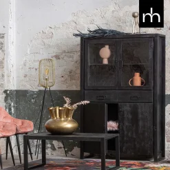 Mangohoutonline Mangohouten Salontafel Britt Black 110 cm Mahom