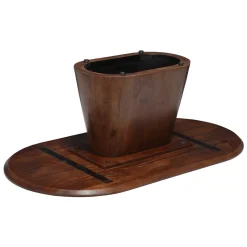 Mangohoutonline Mangohouten Salontafel Nova Capsule Donkerbruin 120 cm Mahom