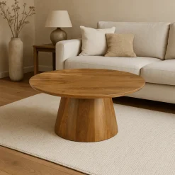 Mangohoutonline Mangohouten Salontafel Nova Rond 80 cm Mahom