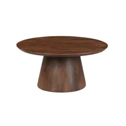 Mangohoutonline Mangohouten Salontafel Nova Rond 80 cm Donkerbruin Mahom