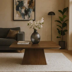 Mangohoutonline Mangohouten Salontafel Nova Vierkant 80x80 cm Donkerbruin Mahom