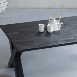 Mangohoutonline Mangohouten Salontafel Orlando Black 130 cm Mahom