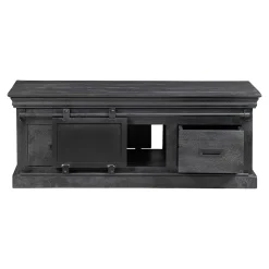 Mangohoutonline Mangohouten Salontafel Portland Black 120 cm 4 lades Mahom