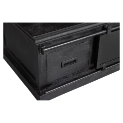 Mangohoutonline Mangohouten Salontafel Portland Black 120 cm 4 lades Mahom