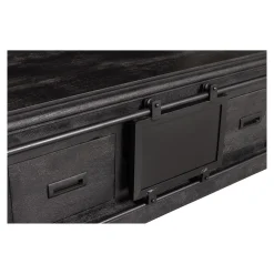 Mangohoutonline Mangohouten Salontafel Portland Black 120 cm 4 lades Mahom