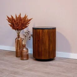 Mangohoutonline Mangohouten Salontafel Rond Austin 40 cm Mahom