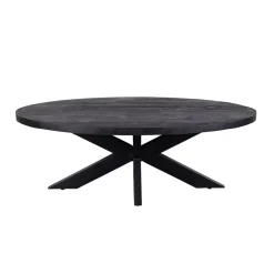 Mangohoutonline Mangohouten Salontafel Tulsa Black Ovaal Mahom