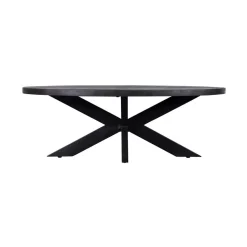 Mangohoutonline Mangohouten Salontafel Tulsa Black Ovaal Mahom