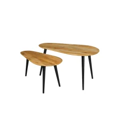 Mangohoutonline Mangohouten Salontafels Perugia Mahom - Set van 2