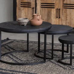 Mangohoutonline Mangohouten Salontafels Sienna Set van 3 Mahom